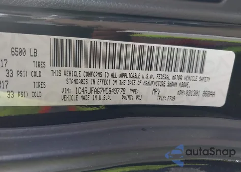 2017 Jeep Grand Cherokee Laredo z USA, uszkodzony, nr VIN 1C4RJFAG7HC849779
